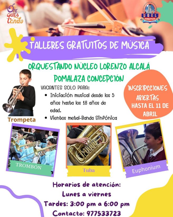 INSCRÍBETE Y FORMA PARTE DE ORQUESTANDO | Talleres gratuitas de música